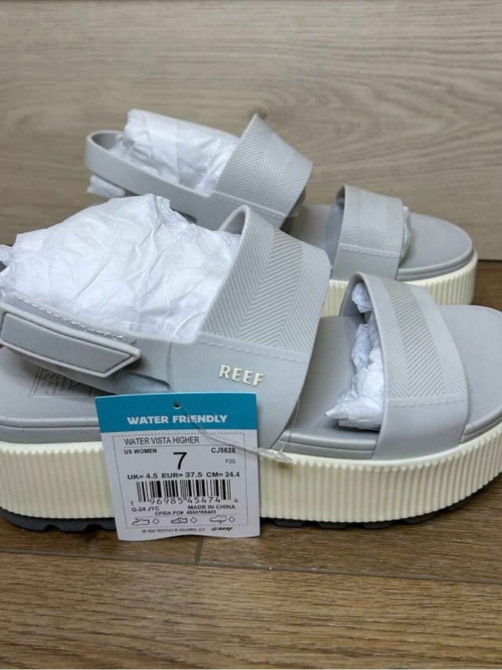 Reef Women’s Water Vista Higher Platform Sandals - Light Gray